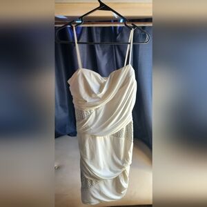 City Triangles Cream Dress with Silver Details